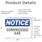 Signmission Compressed Gas OSHA Notice Sign, Vinyl Decal, 5in W x 3.5in L, 2PK OS-2PACK-NS-D-35-L-10752 - alternate 6
